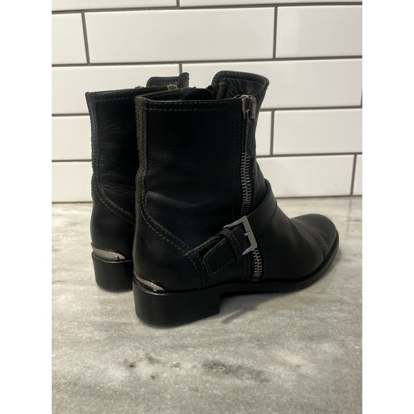 Miu Miu Womens Donna Leather Zip Up Belted Biker Ankle Boots Black Size 39 8.5 - Picture 5 of 14